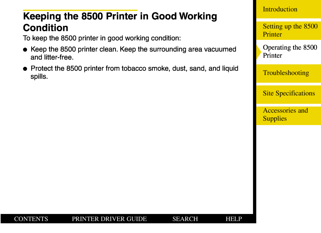 Kodak manual Keeping the 8500 Printer in Good Working Condition 