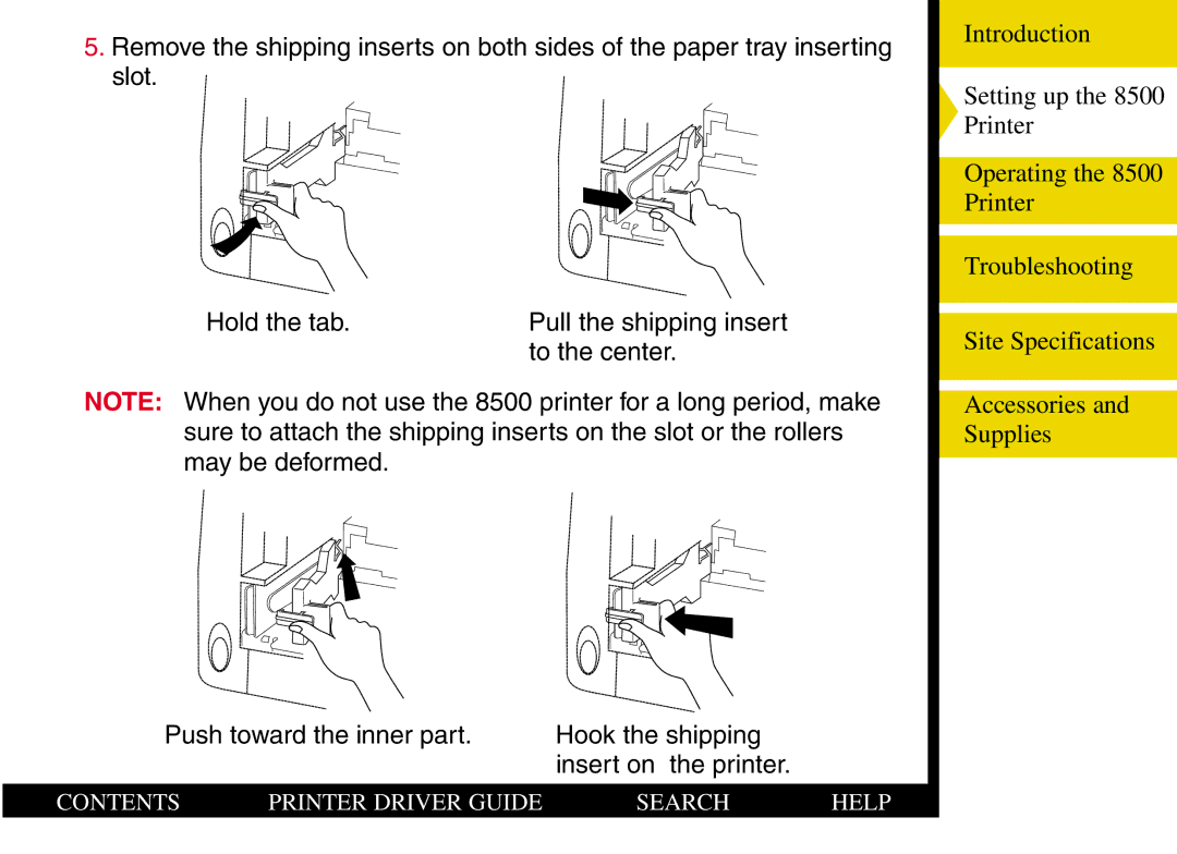 Kodak 8500 manual Contents Printer Driver Guide Search Help 