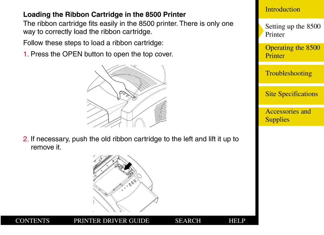 Kodak manual Loading the Ribbon Cartridge in the 8500 Printer 