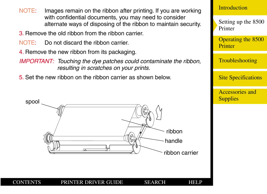 Kodak 8500 manual Contents Printer Driver Guide Search Help 