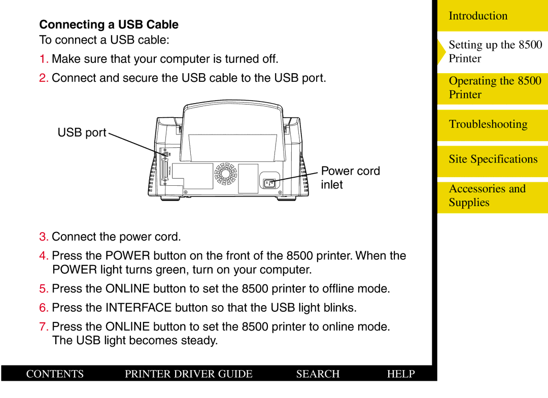 Kodak 8500 manual Connecting a USB Cable 