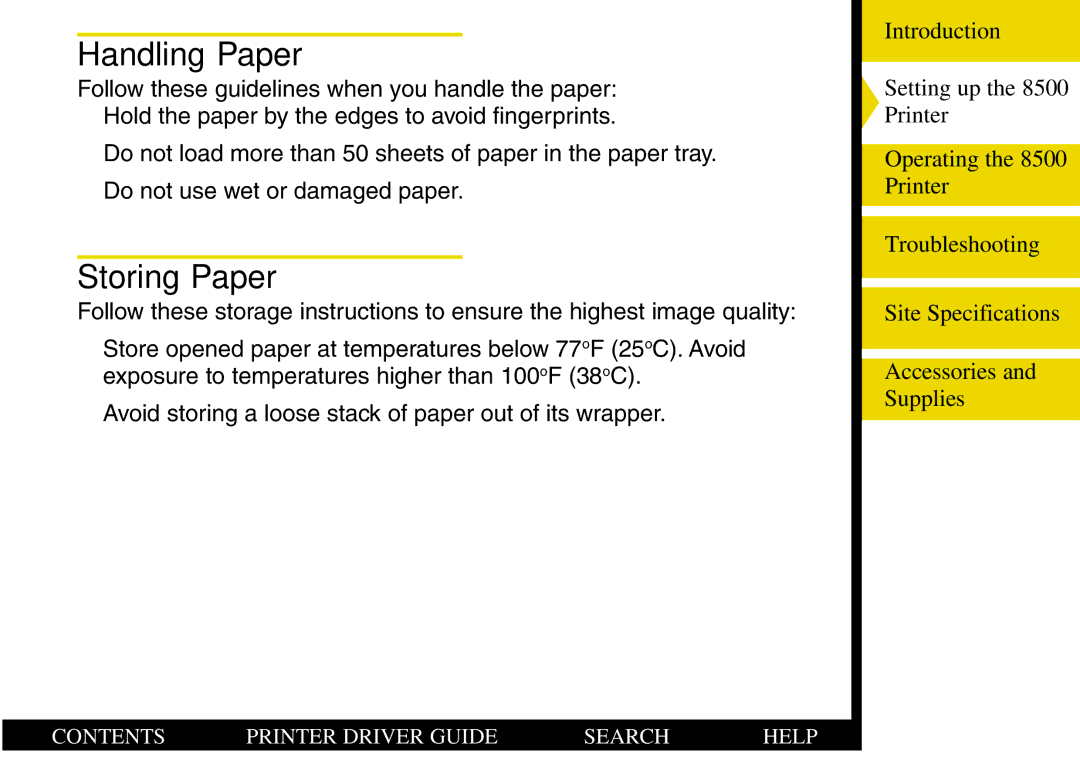 Kodak 8500 manual Handling Paper, Storing Paper 