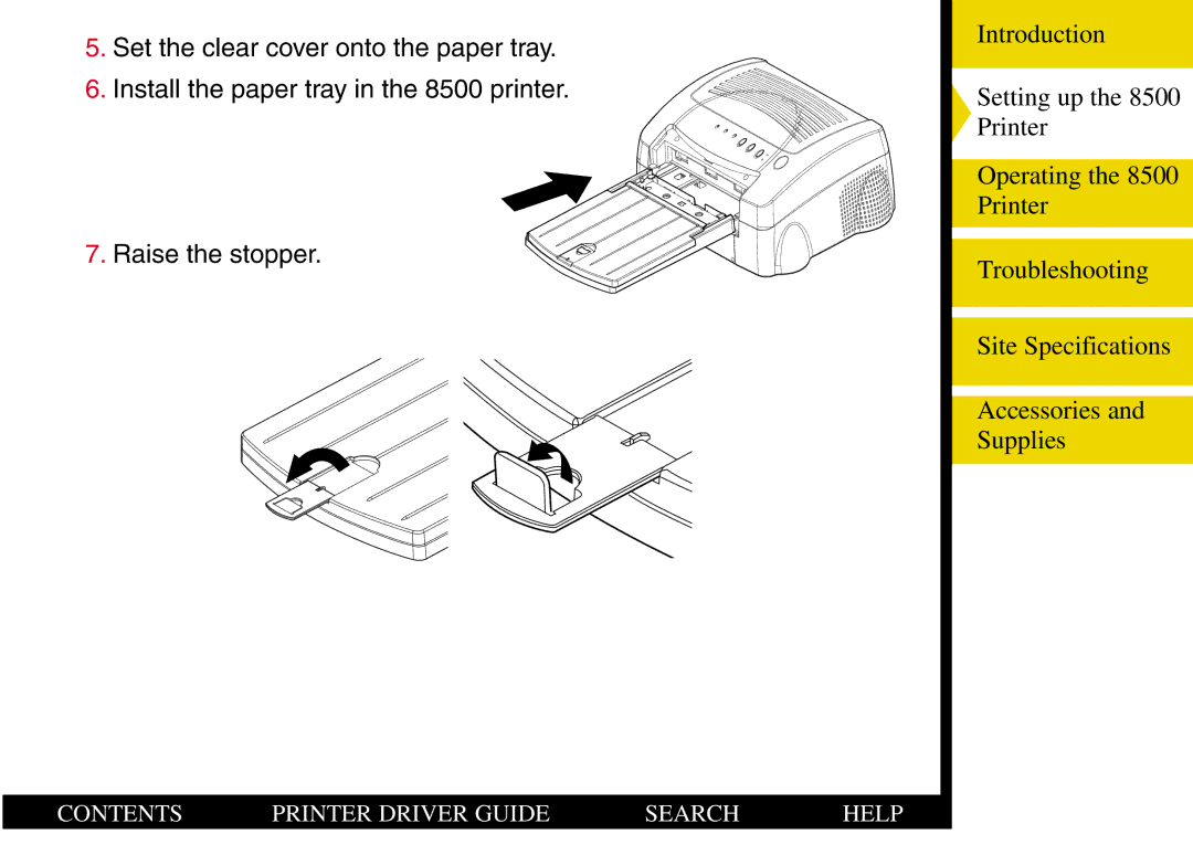 Kodak 8500 manual Contents Printer Driver Guide Search Help 