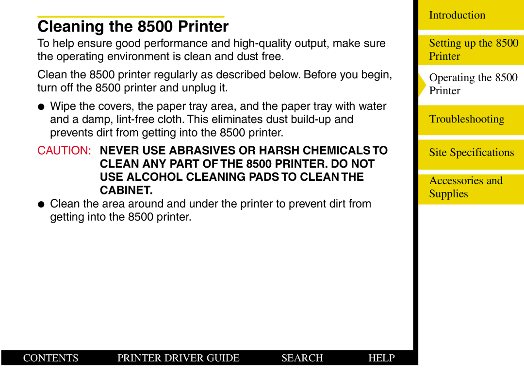 Kodak manual Cleaning the 8500 Printer 