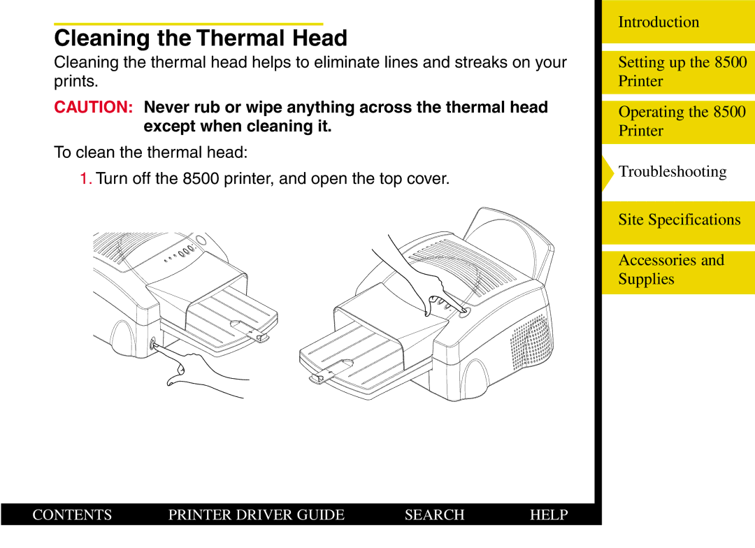 Kodak 8500 manual Cleaning the Thermal Head 