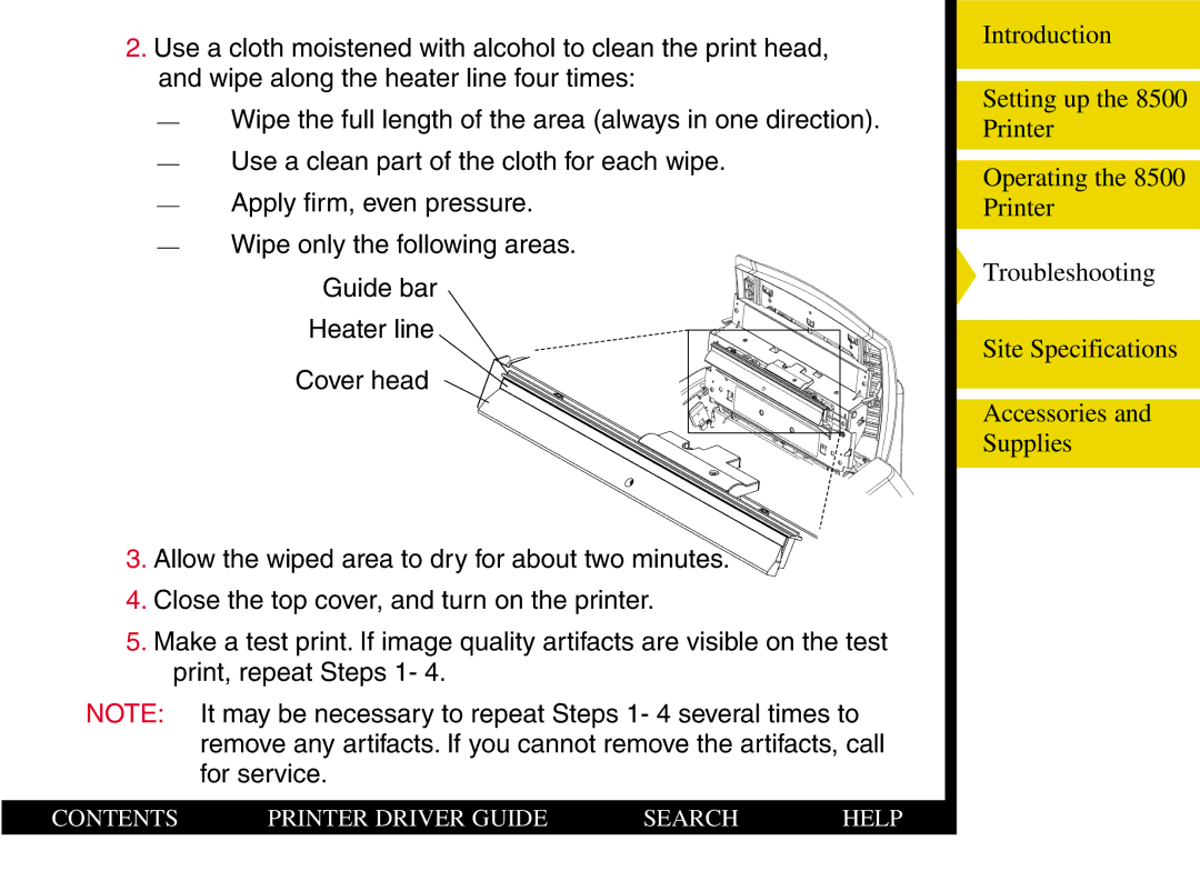 Kodak 8500 manual Contents Printer Driver Guide Search Help 