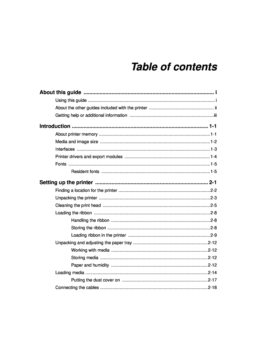 Kodak 8650 manual Table of contents, About this guide, Introduction, Setting up the printer 