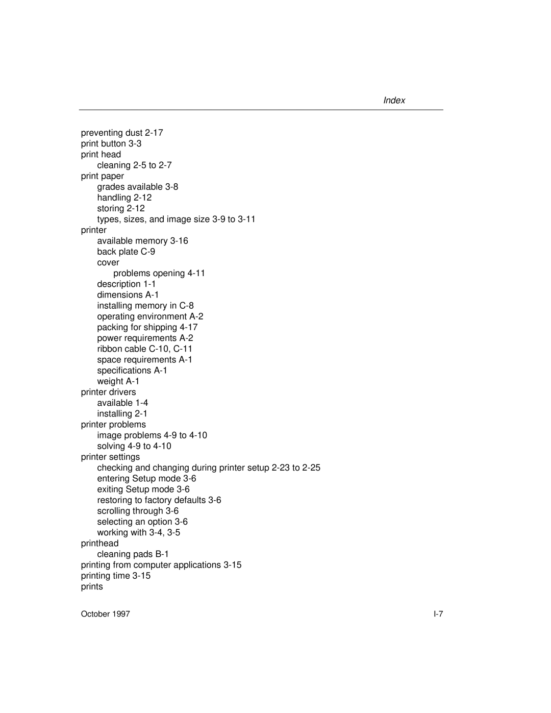 Kodak 8650 manual Index 