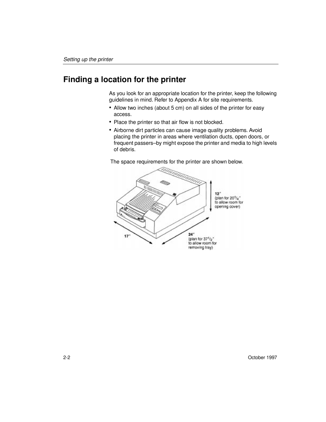 Kodak 8650 manual Finding a location for the printer 