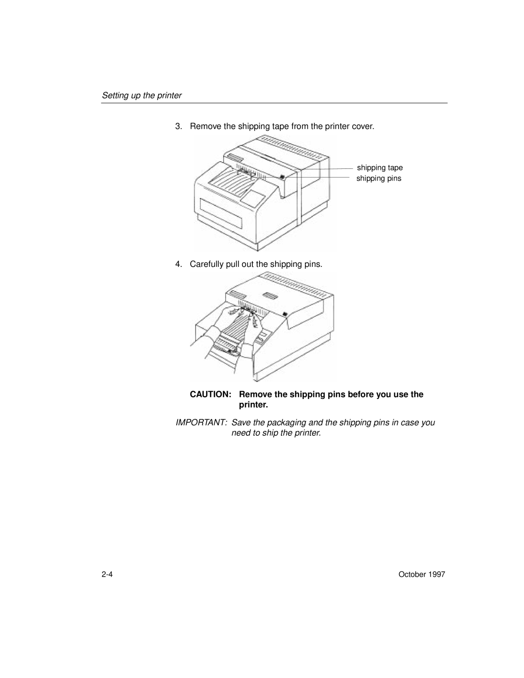 Kodak 8650 manual Remove the shipping tape from the printer cover 