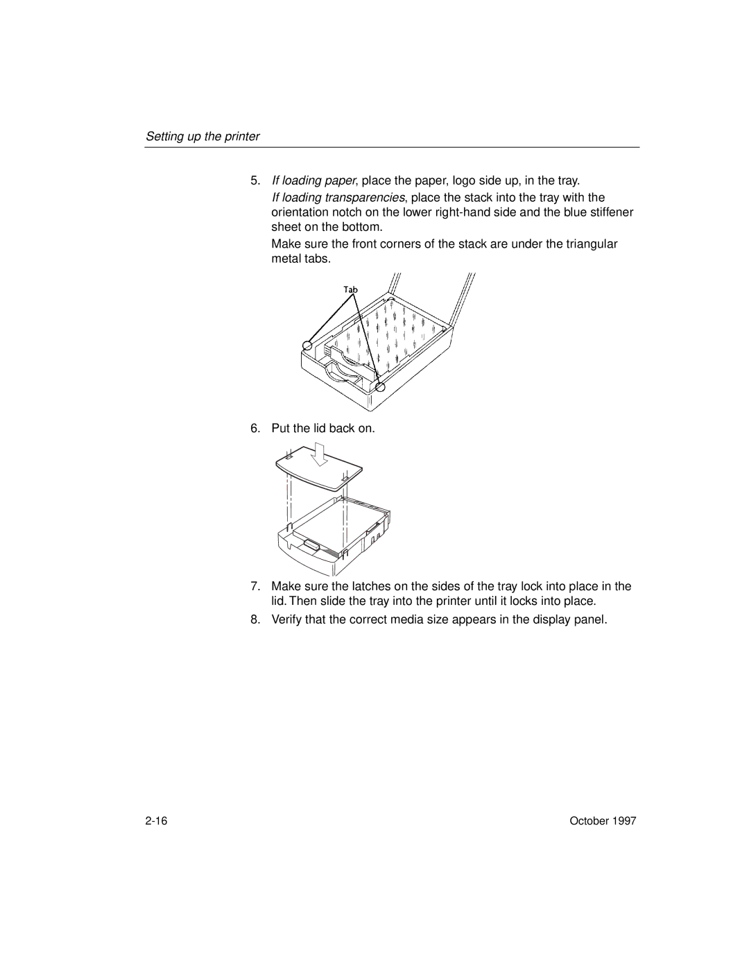 Kodak 8650 manual Setting up the printer 