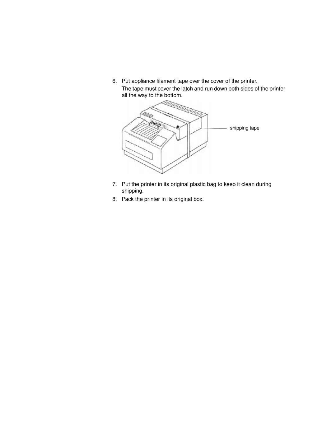 Kodak 8650 manual Shipping tape 