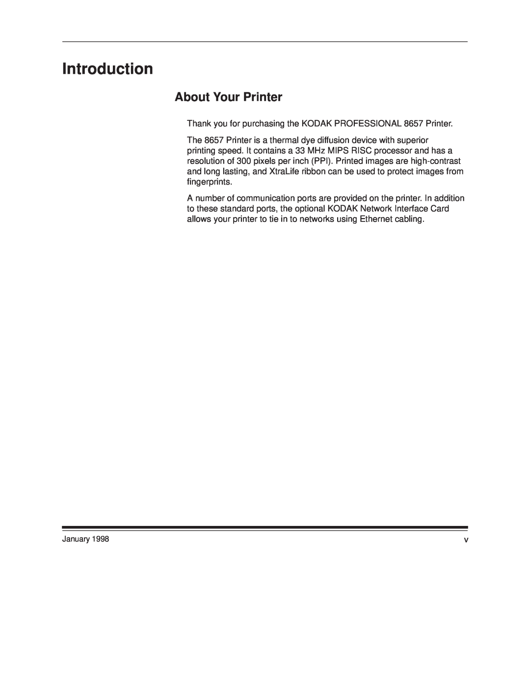 Kodak 8657 manual Introduction, About Your Printer 