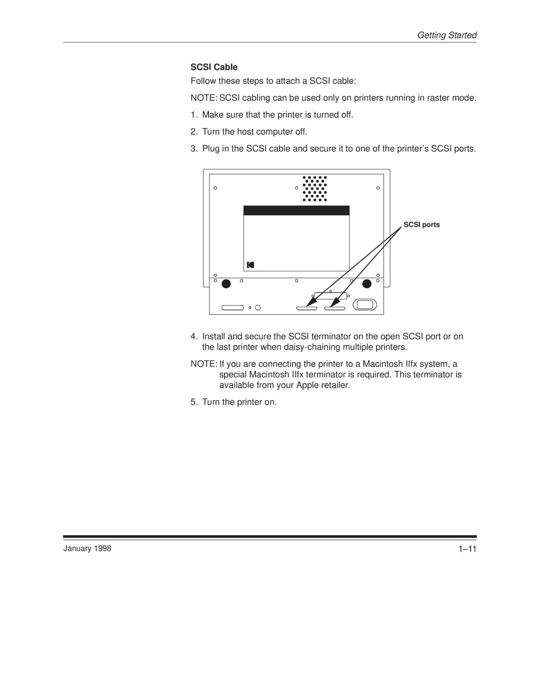 Kodak 8657 manual Scsi Cable 