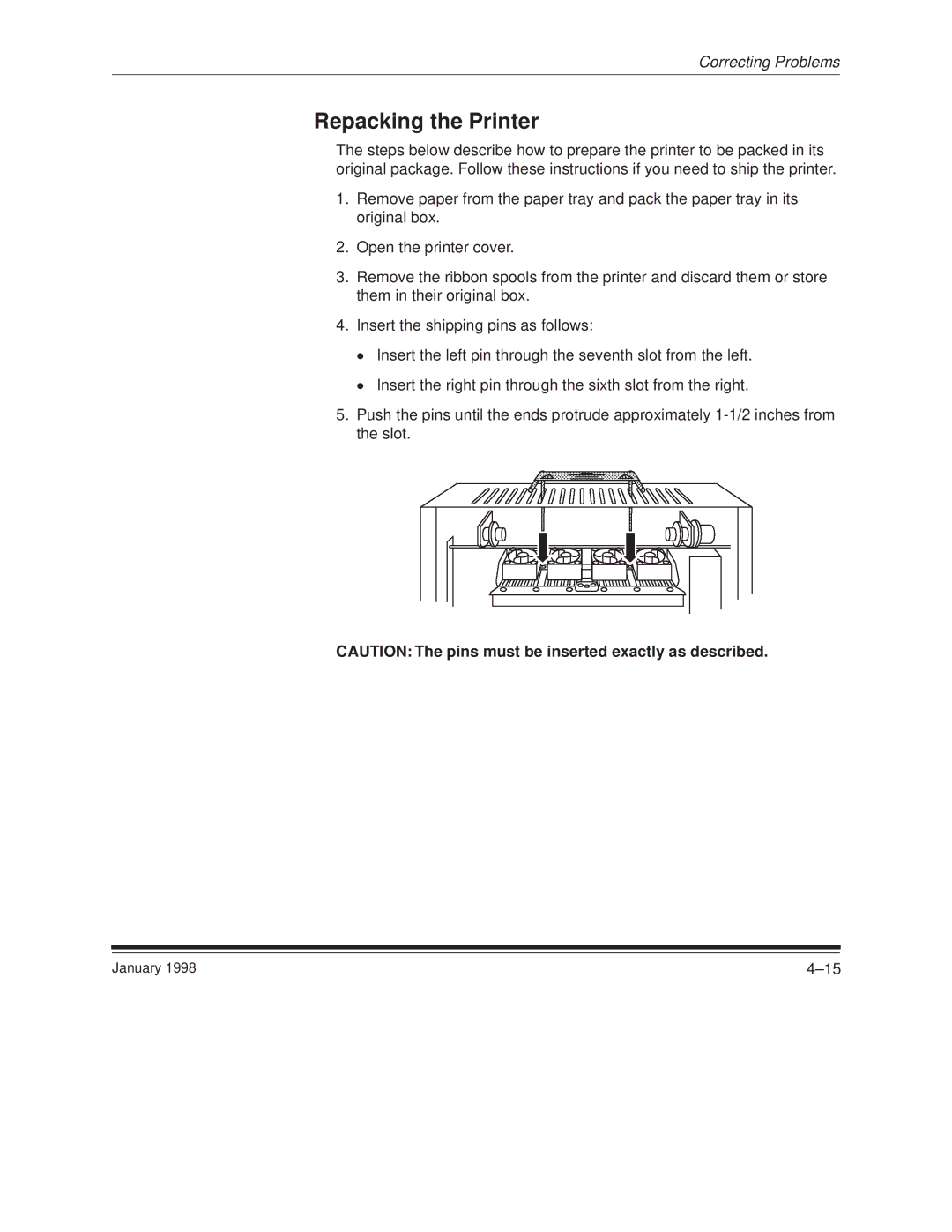 Kodak 8657 manual Repacking the Printer 