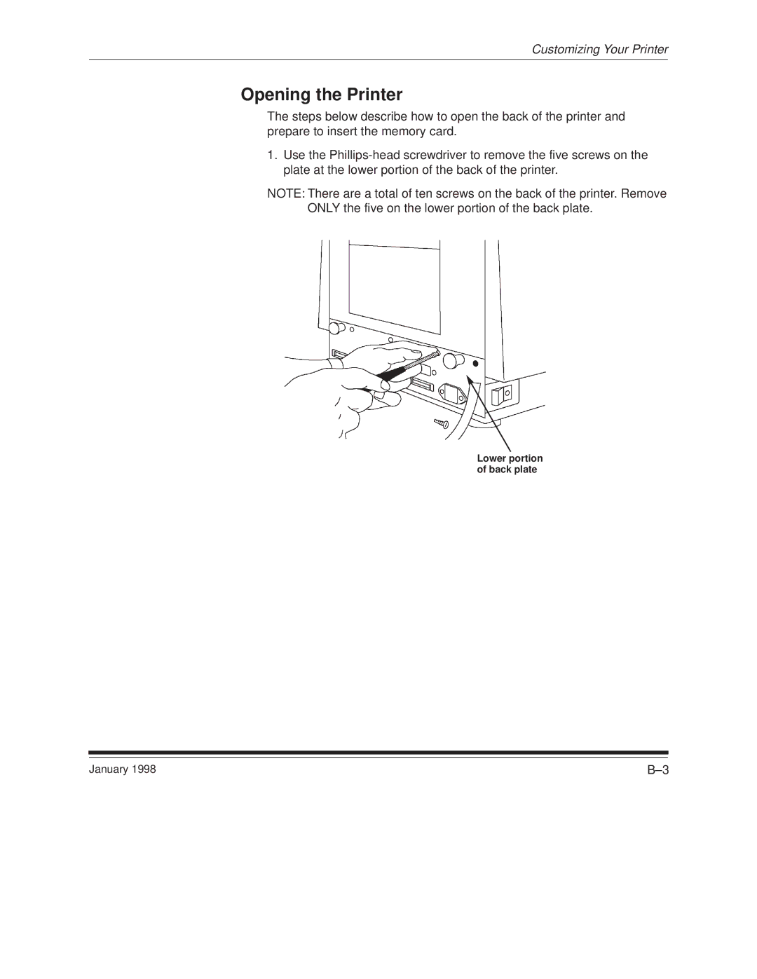 Kodak 8657 manual Opening the Printer 