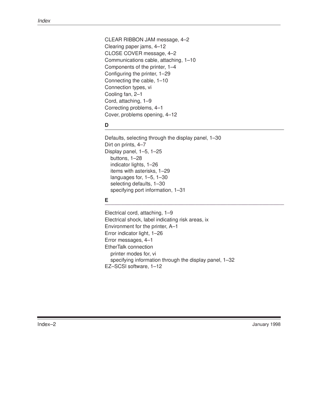 Kodak 8657 manual Index 