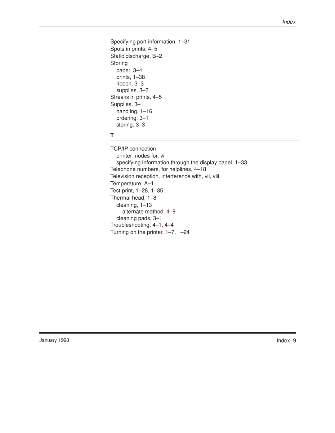 Kodak 8657 manual Index±9 