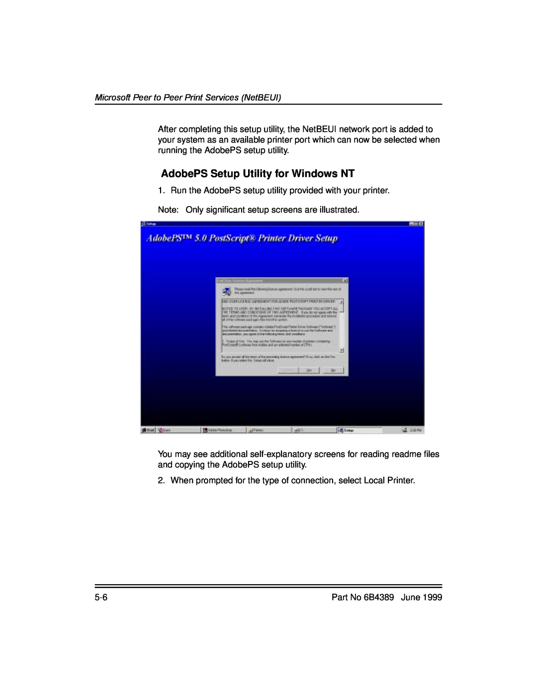 Kodak 8670, 8660 manual AdobePS Setup Utility for Windows NT, Microsoft Peer to Peer Print Services NetBEUI 