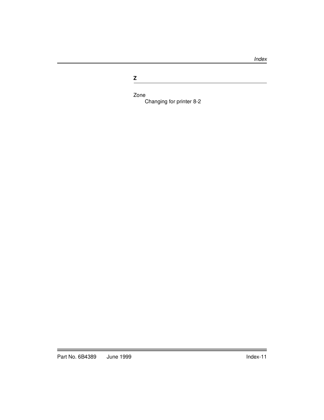 Kodak 8660, 8670 manual Zone Changing for printer Part No B4389 June Index-11 