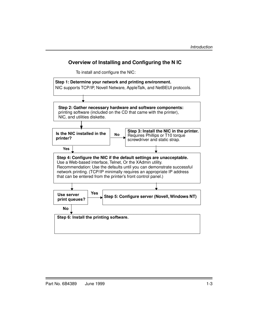 Kodak 8660, 8670 manual Overview of Installing and Conﬁguring the N IC, Determine your network and printing environment 