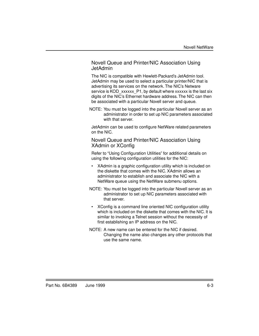 Kodak 8660, 8670 manual Novell Queue and Printer/NIC Association Using JetAdmin 