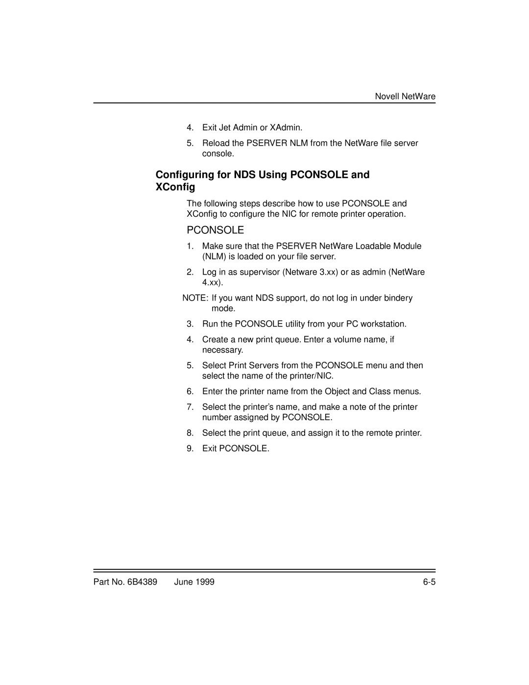 Kodak 8660, 8670 manual Conﬁguring for NDS Using Pconsole and XConﬁg 