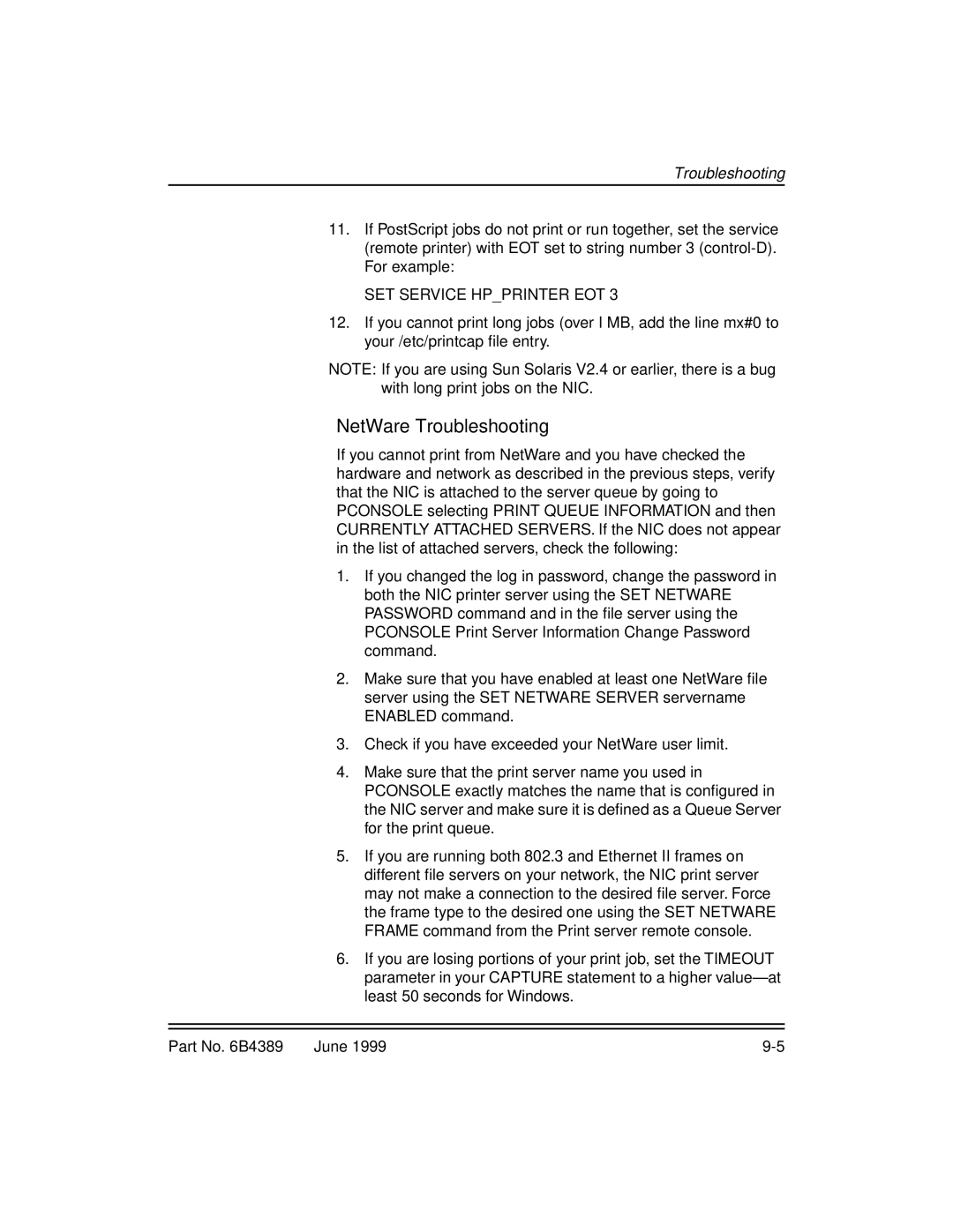 Kodak 8660, 8670 manual NetWare Troubleshooting 