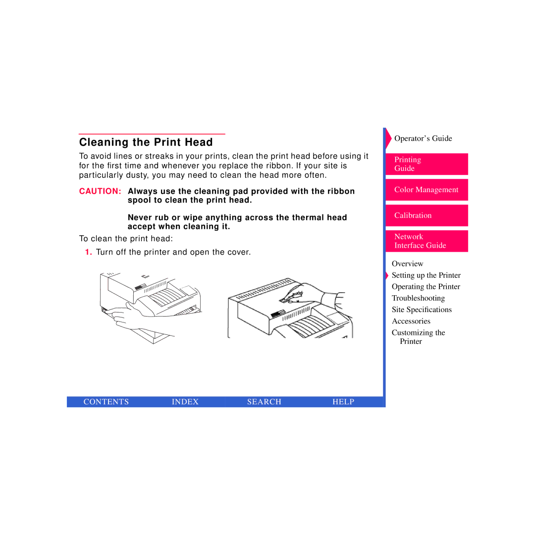 Kodak 8670 PS specifications Cleaning the Print Head 