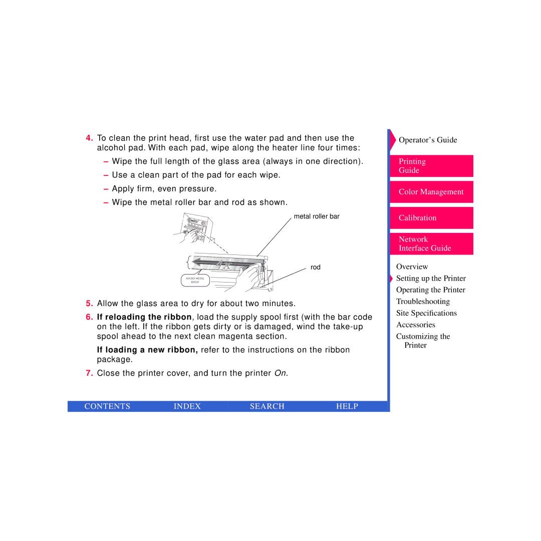 Kodak 8670 PS specifications Metal roller bar Rod 