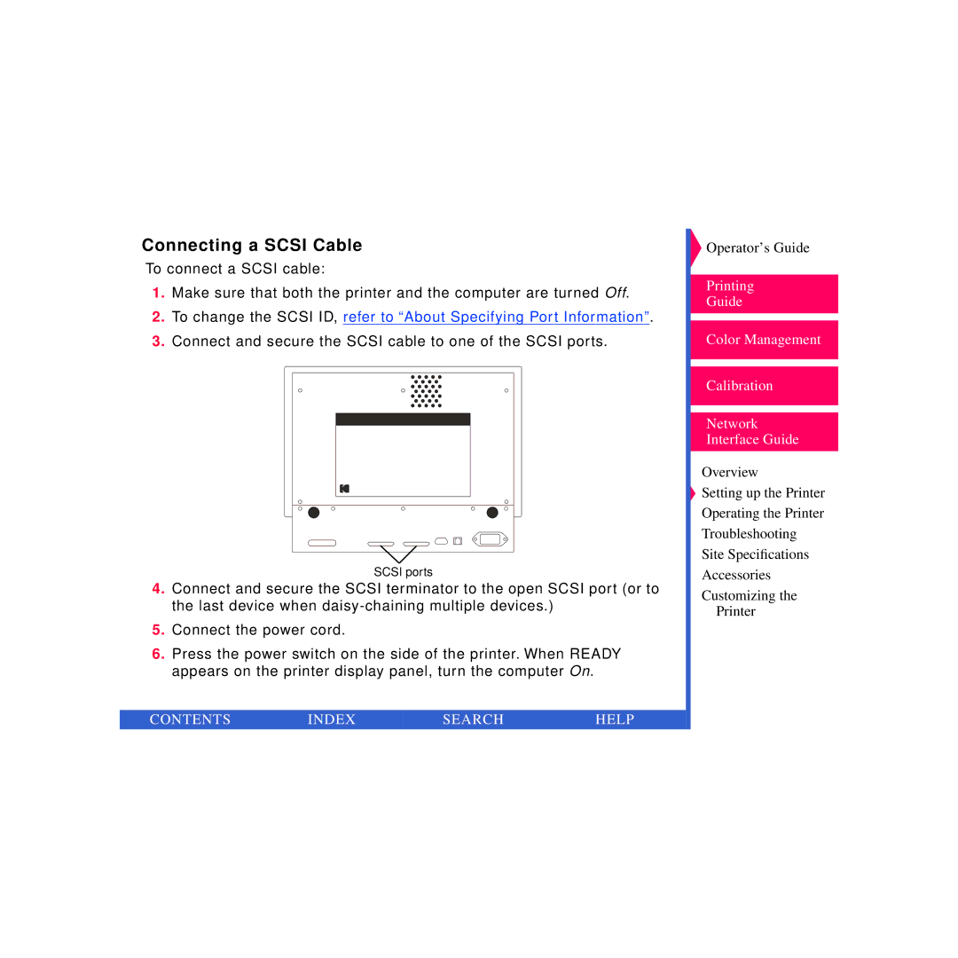 Kodak 8670 PS specifications Connecting a Scsi Cable 