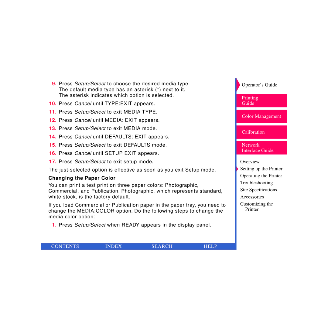 Kodak 8670 PS specifications Changing the Paper Color 