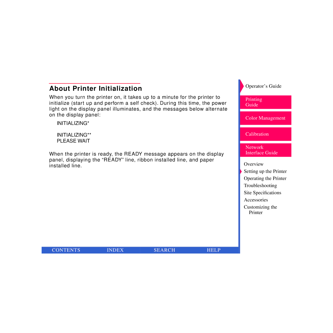 Kodak 8670 PS specifications About Printer Initialization, Initializing Please Wait 