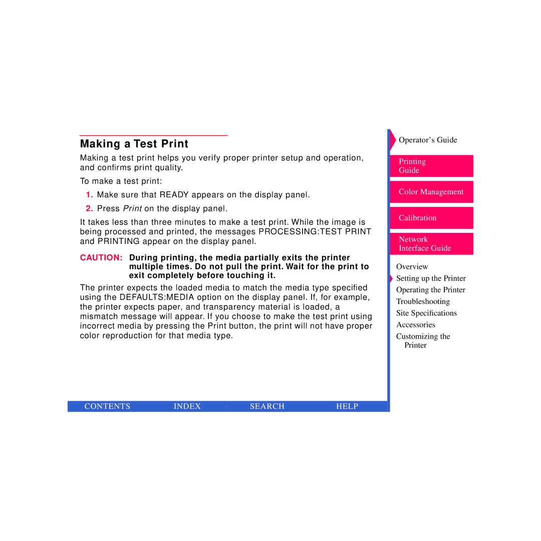 Kodak 8670 PS specifications Making a Test Print 