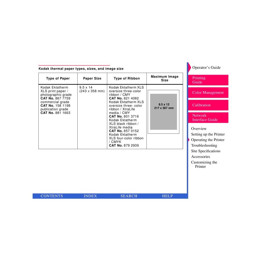 Kodak 8670 PS specifications Commercial grade Kodak Ektatherm XLS 