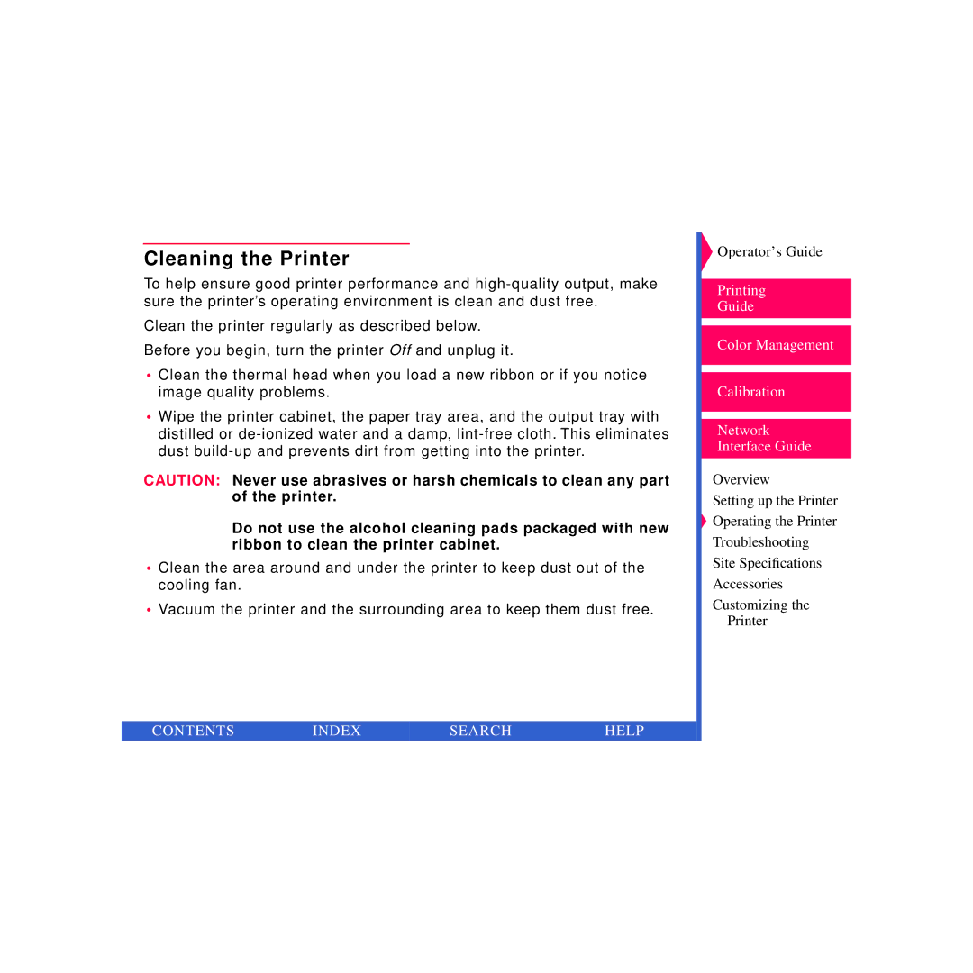 Kodak 8670 PS specifications Cleaning the Printer 