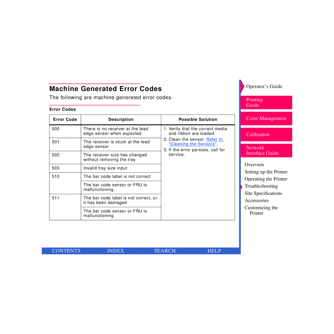 Kodak 8670 PS specifications Machine Generated Error Codes, Following are machine generated error codes 