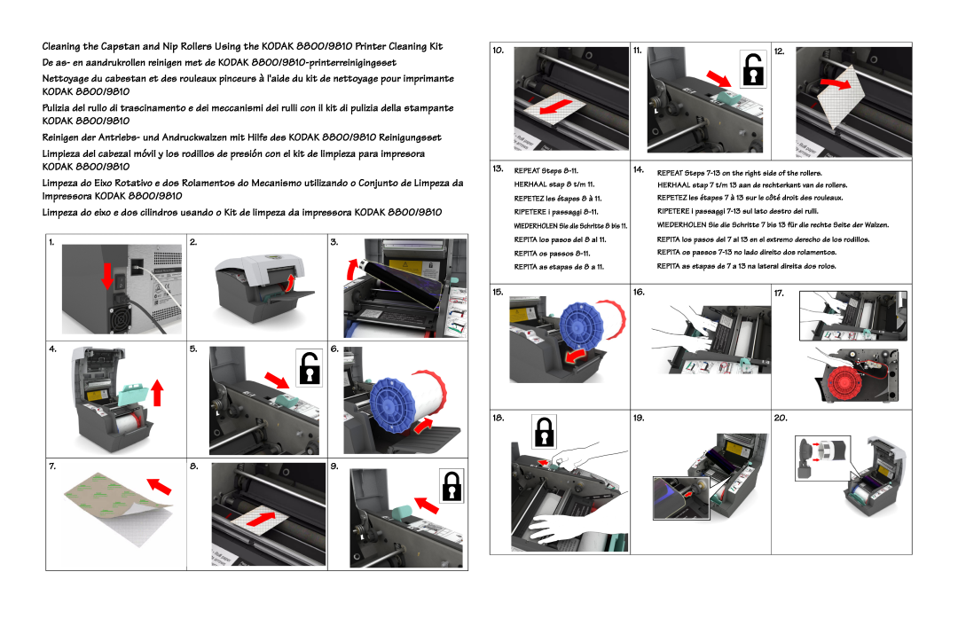Kodak 8800 manual REPEAT Steps 