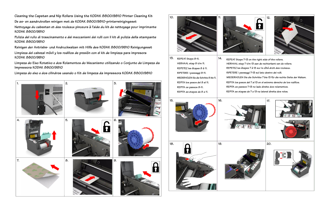 Kodak 8800 manual Wiederholen Sie die Schritte 8 bis 