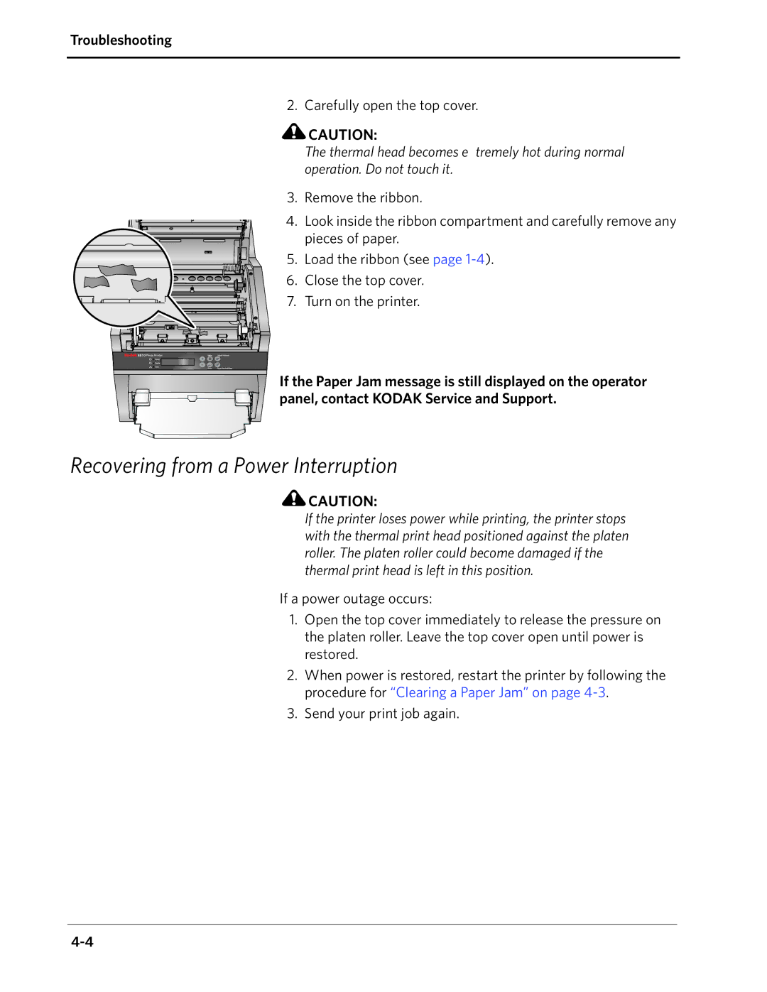 Kodak 8810 manual Recovering from a Power Interruption 