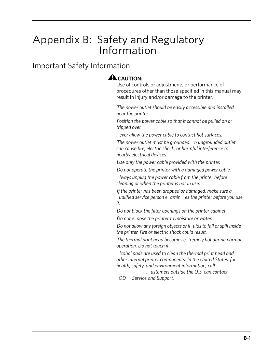 Kodak 8810 manual Appendix B Safety and Regulatory Information, Important Safety Information 