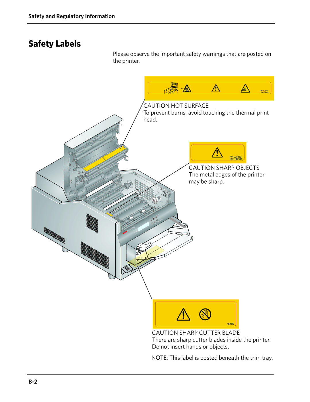 Kodak 8810 manual Safety Labels 