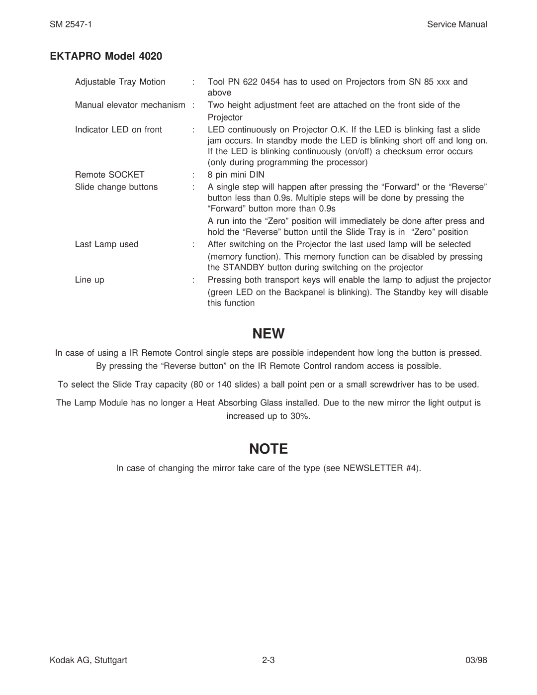 Kodak 5020, 7020, 4020, (9020/CINE) service manual New 