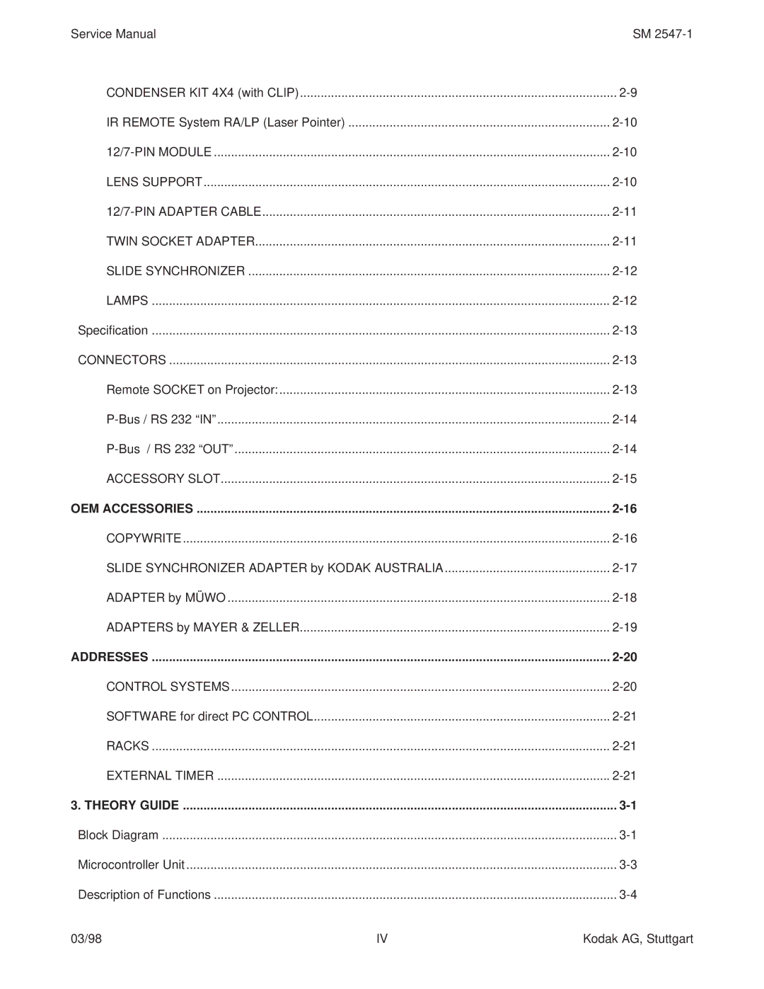 Kodak 9020/CINE service manual Accessory Slot, Control Systems, External Timer 