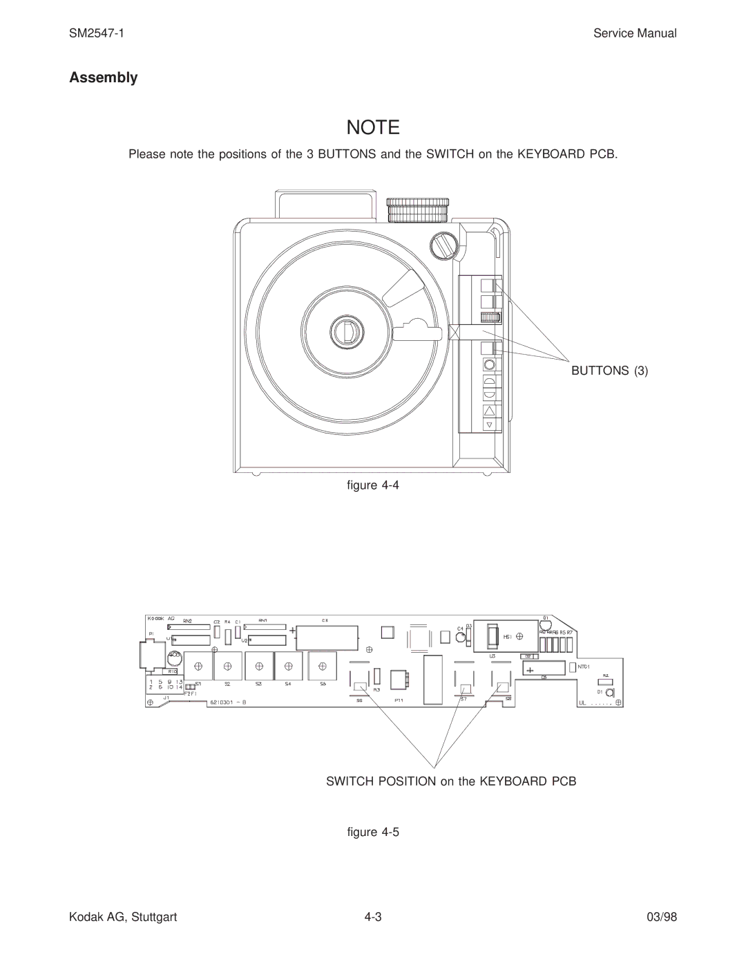 Kodak 9020/CINE service manual Assembly 