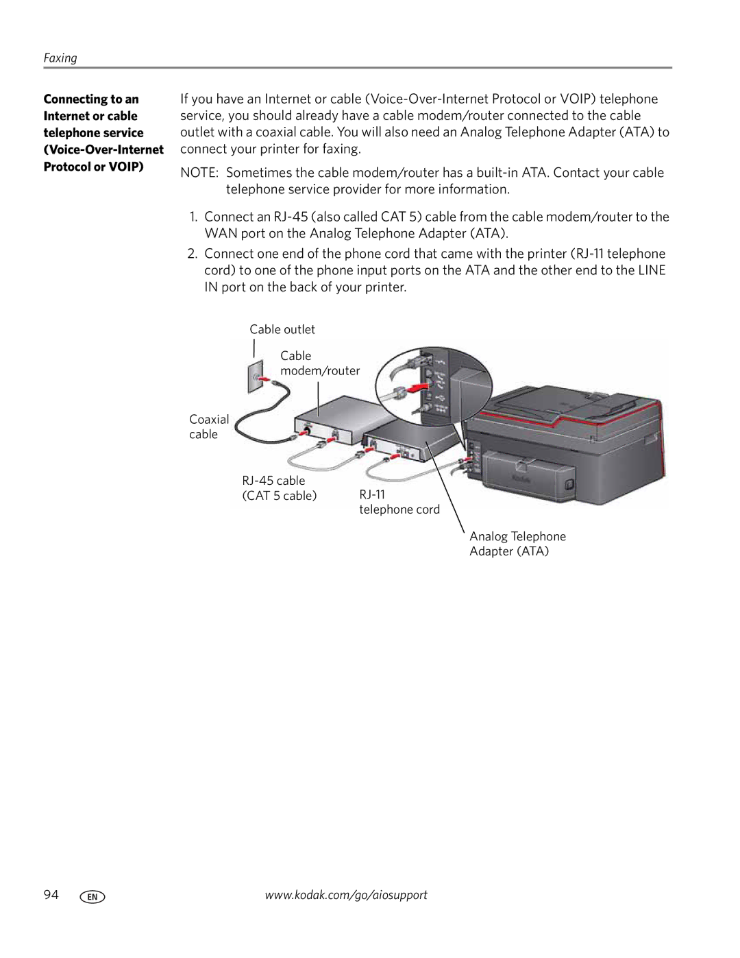 Kodak 9.1 manual Faxing 