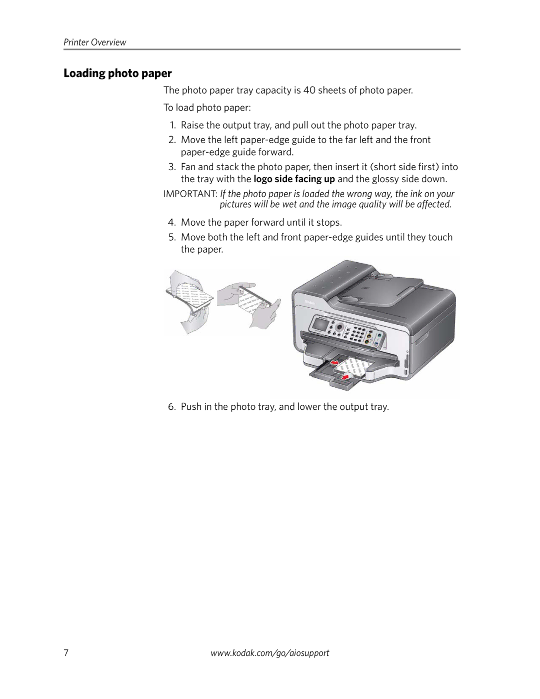 Kodak 9200 manual Loading photo paper 