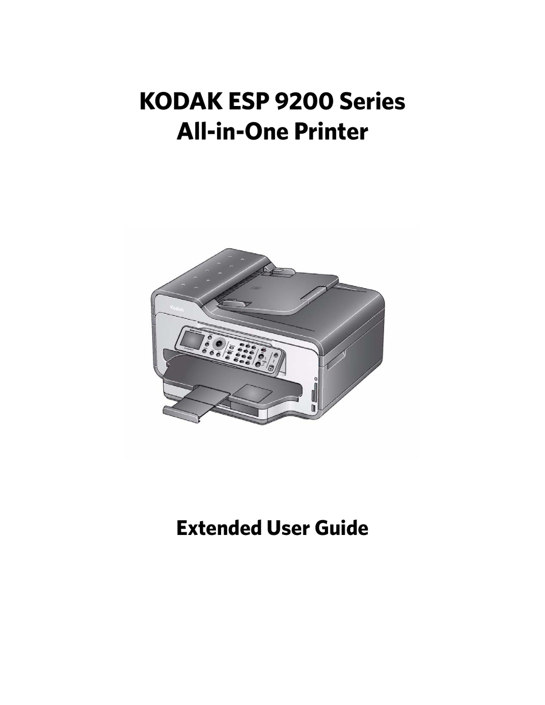 Kodak manual Kodak ESP 9200 Series All-in-One Printer, Extended User Guide 