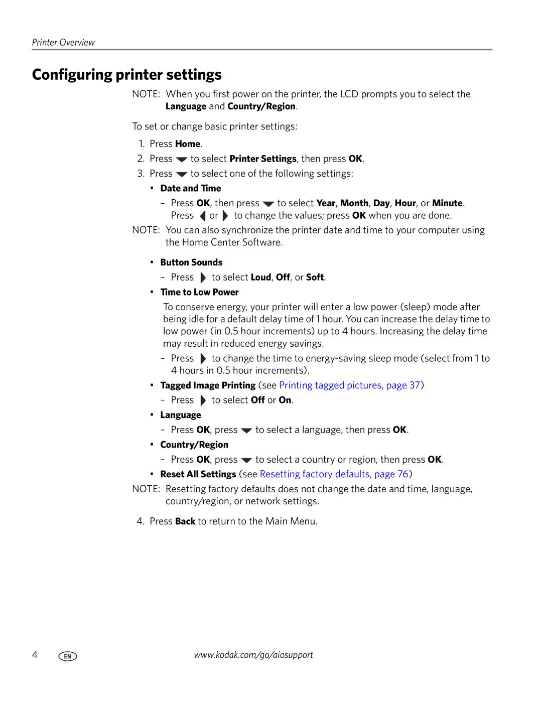 Kodak 9200 manual Configuring printer settings 