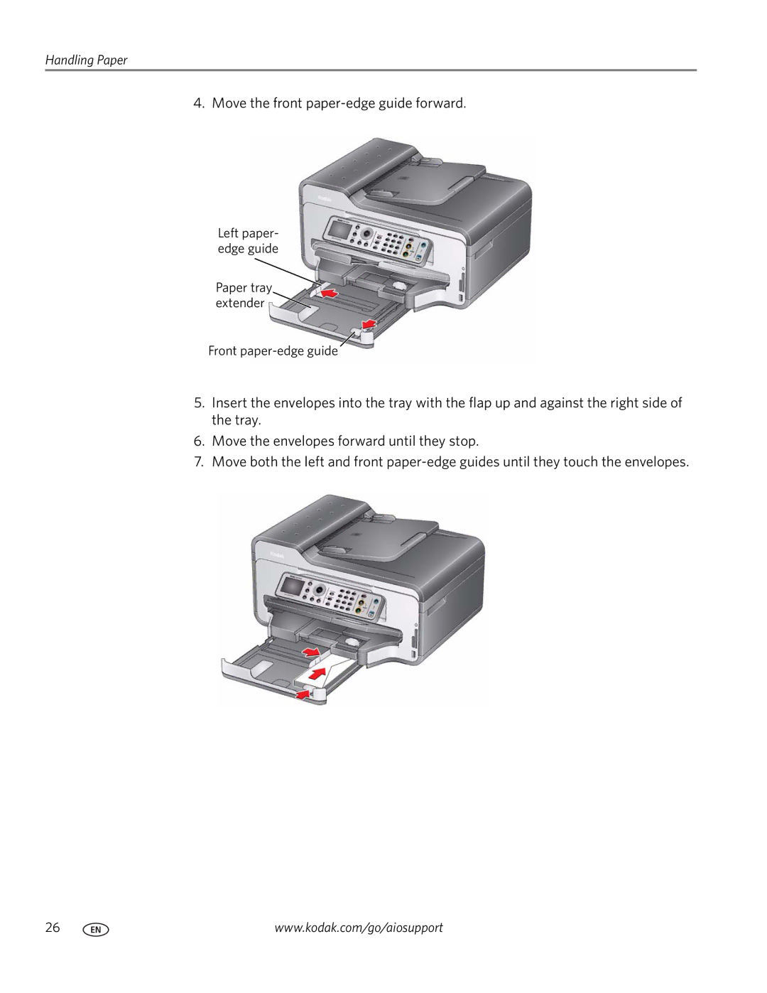 Kodak 9200 manual Paper tray extender Front paper-edge guide 